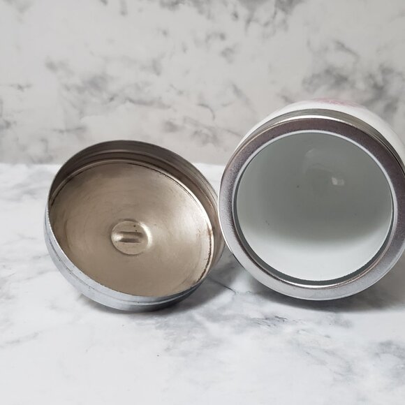 Shafford Herbs & Spices White Floral Spice Jar with Lid Porcelain Vintage Jar - Picture 4 of 7